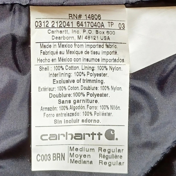 Carhartt C003 Hip Length Insulated Chore Jacket Coat Work Outdoors Farmcore - Picture 7 of 13